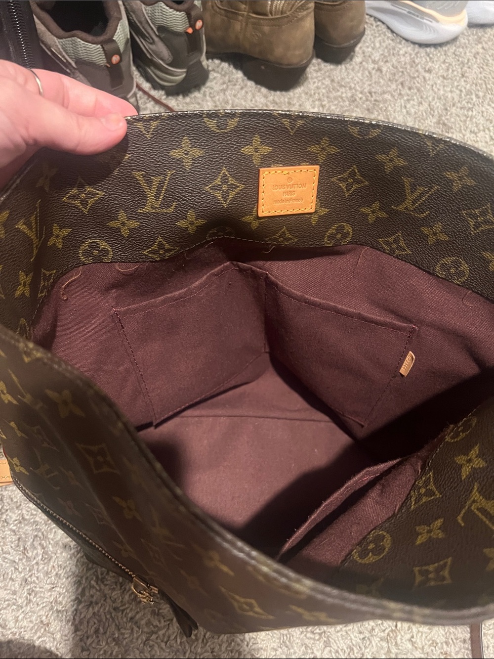 Monogram Melie Hobo Bag in Brown and Tan - Picture 3 of 4